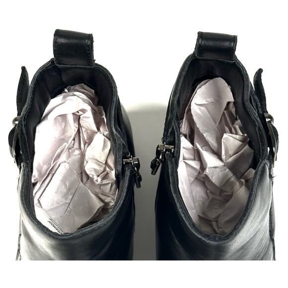 Blondo Sullivan Waterproof Black Leather Booties Womens 7.5M Buckle New $150 - Picture 8 of 11